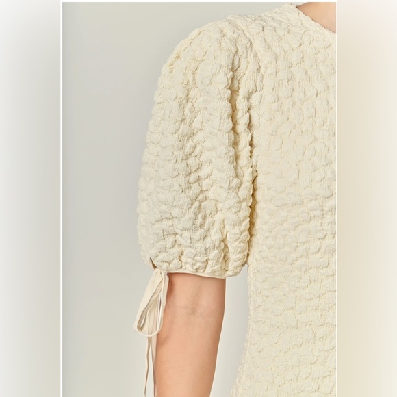 English Factory Smocked Midi Dress Cream Size XS NWT - Picture 3 of 8